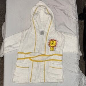 Little Wonders White and Yellow Hooded Robe